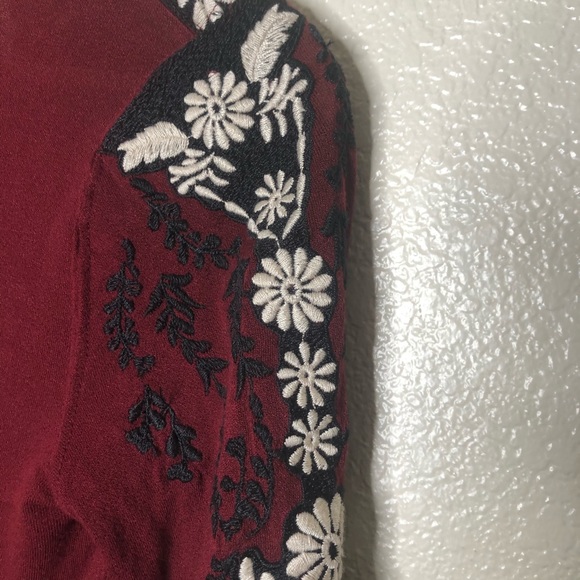 Lucky Brand Top Long Sleeve Embroidered Boho SZ XS - Picture 6 of 8